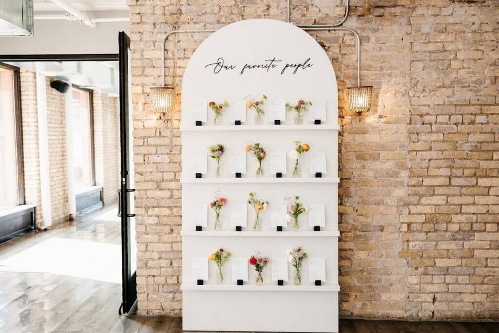 large wedding menu on the day of wedding