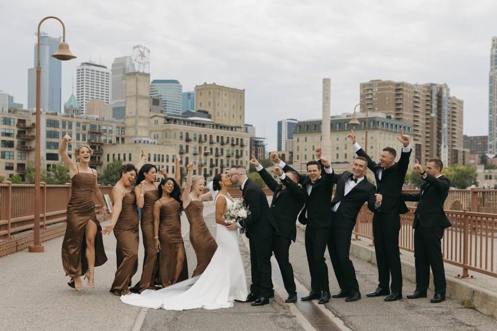 rooftop Minneapolis wedding photo