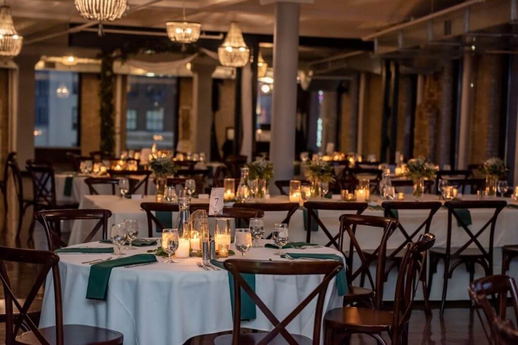 private event setup at The Lumber Exchange