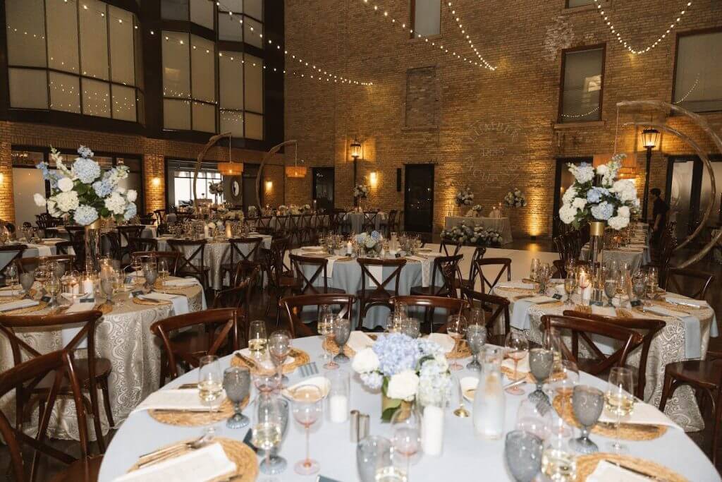 wedding setup at the Lumber Exchange in Minneapolis